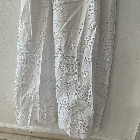 Madewell Embroidered White Tank Eyelet Midi Dress Poplin Size 2 - Picture 6 of 11